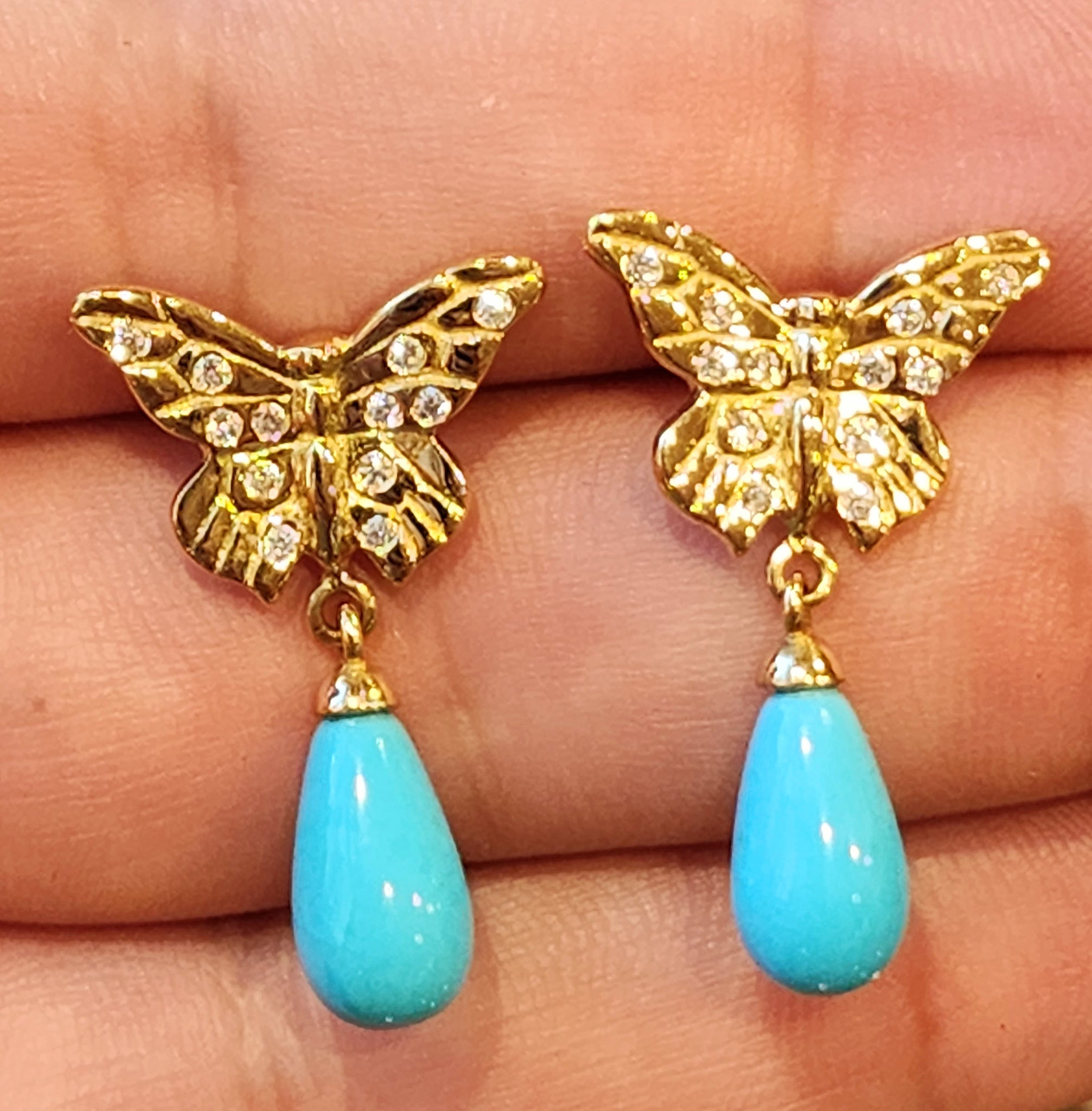 Butterfly Design Golden Earring at Rs 360/pair | Gold Earrings in Jaipur |  ID: 23230835448